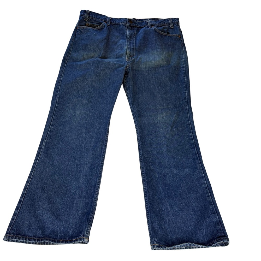 Vintage Levis 517 Orange Tab Jeans 42x30 Blue Bootcut Denim Made in USA 70s 80s